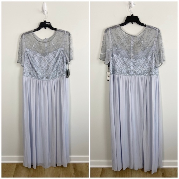 Adrianna Papell Plus Womens Beaded Maxi Evening Dress Size 20W - Picture 2 of 13